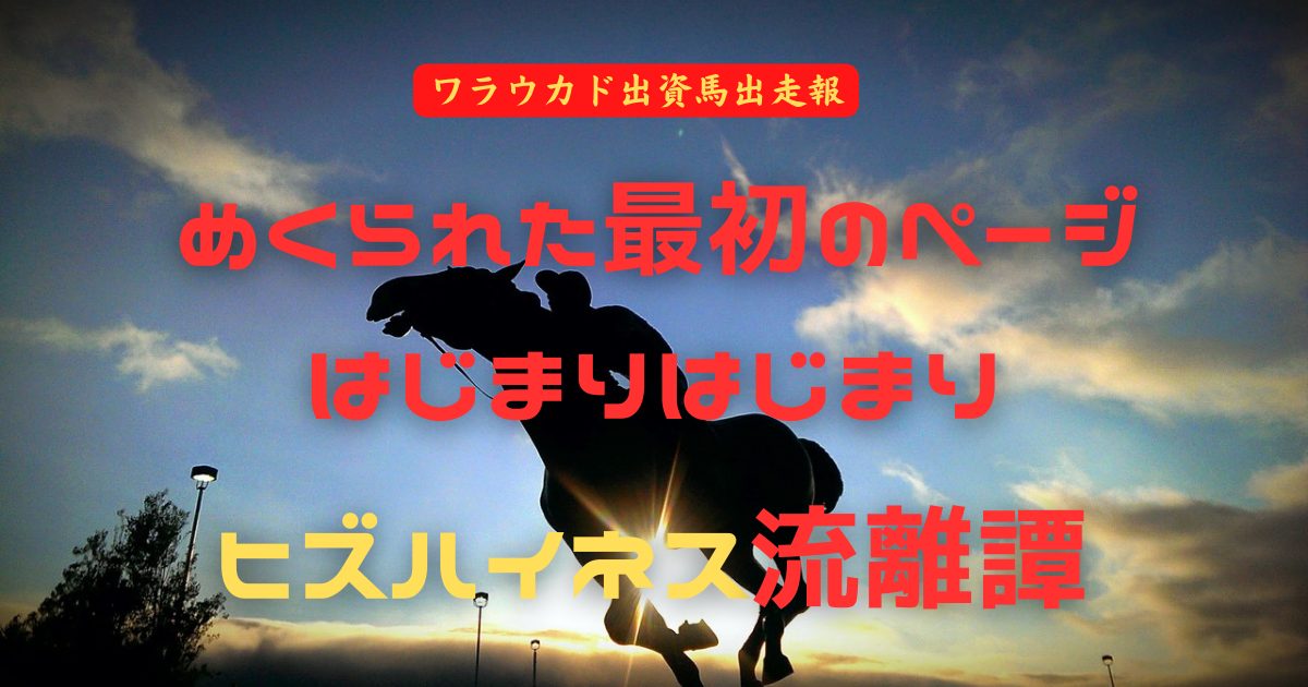 めくられた最初のページ　はじまりはじまり　ヒズハイネス流離譚